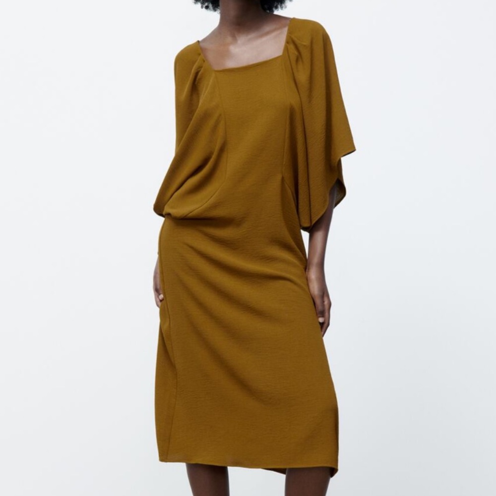 Zara Voluminous Sleeve Midi Dress
